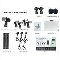 Nouveau gros instrument de musique 7 pièces enregistrement professionnel tambour micro microphone pour batterie