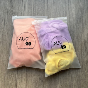 Frosted Zipper Bags with Fluorescent Green Logo - Custom Branded Packaging Bags for Clothing & Shoes - Product Image 3