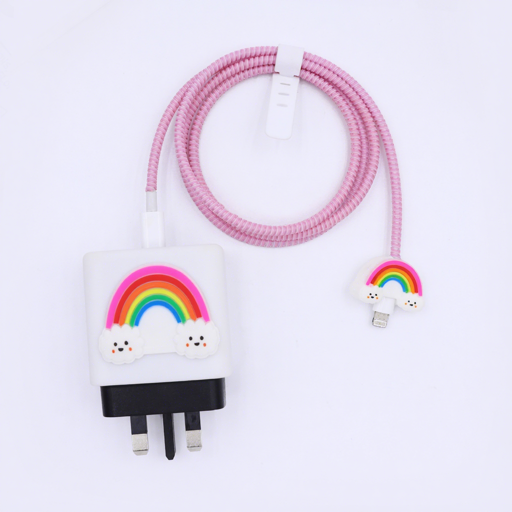 Blanc avec arc-en-ciel