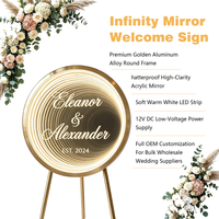 Miroir de Maquillage LED Personnalisé avec Nom et Texte, en Plastique Certifié ROHS, 600x600x80mm, Idéal pour Mariages et Projets Romantiques (Vente en Gros)