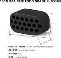 Entraîneur musculaire facial en silicone sans BPA, boule d'exercice pour la mâchoire, appareil d'exercice pour la ligne de la mâchoire avec logo personnalisé et options multicolores