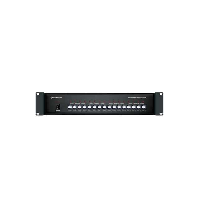 V Speaker Matrix with 16 Output Zones & Priority Bus for Hotel Audio Distribution Speaker Selector