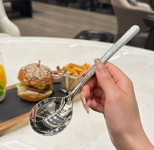 DFC0306 ช้อนซุปสแตนเลสแบบมีด้ามจับลายค้อน ขนาด 20 ซม. 19.8 มม. x 4.5 ซม. รับผลิตตามสั่งขายส่ง - Product Image 6