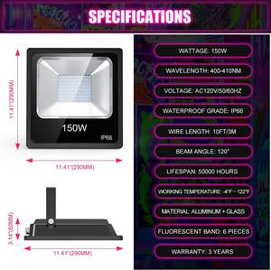 NGTlight Lumière de scène LED 80w 100w Disco Party Night Club Uv Éclairage noir 5 ans de garantie Lampe ultra-violette Lumière de scène LED - Product Image 5