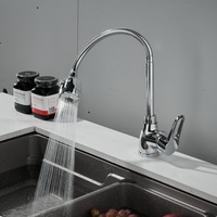 Keran Dapur Modern Kuningan Hitam Doff Model Tarik Naik-Turun Air Panas/Dingin dengan Kartrid Keramik, Dapat Dipanjangkan, Cocok untuk Hotel dan Mal, Putar 360 Derajat