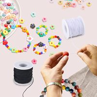 Cordon de macramé extensible, 2 rouleaux, 0,8 mm/1 mm/1,5 mm, longueur personnalisable, élastique robuste, enduit, haute ténacité, pour sacs et chaussures