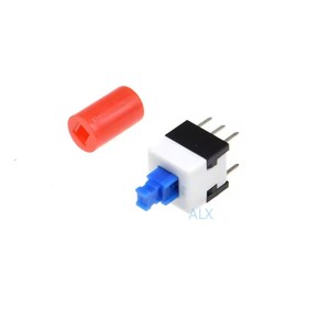 8X8MM Self lock <strong>push</strong> <strong>button</strong> <strong>switch</strong> + <strong>red</strong> cap <strong>Micro</strong> TAcT Key <strong>Switch</strong> Self-locking power <strong>SWITCH</strong> ON/OFF 8*8 8X8 inching - Product Image 1
