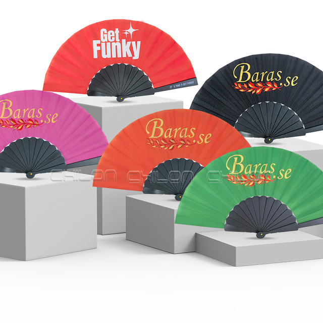 New Arrivals Delicate Plastic Hand Folding Fan 23cm Customized High Quality Custom Printed Festival Hand Fan