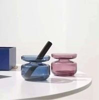 Parfum de luxe 200ml rond coloré verre Reed diffuseur bouteille vide parfum huile verre avec bâtons