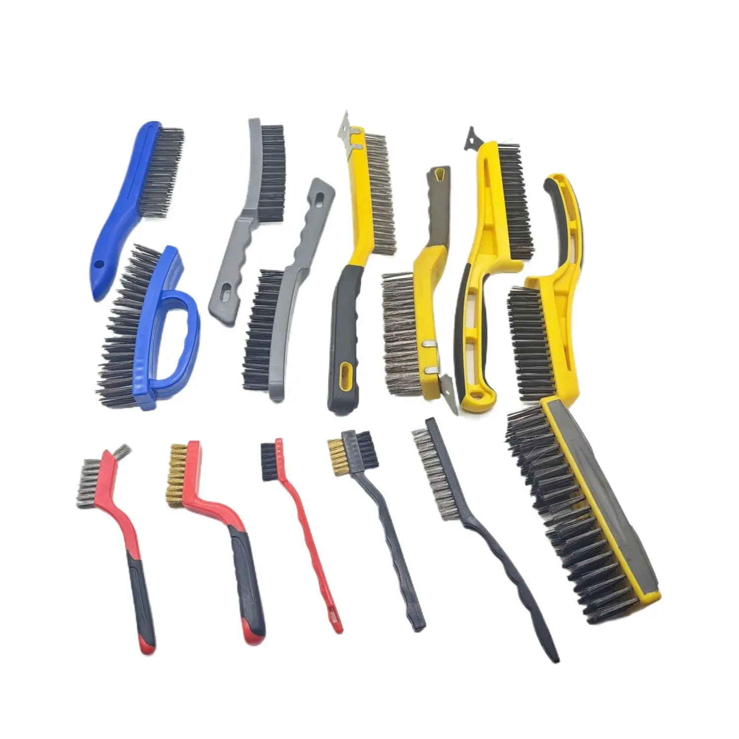 4 Rows Of Plastic Handles Wire Brush Bbq Brush Barbecue Oven Grill Wire Brush
