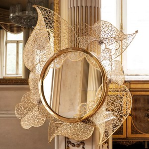 Acier inoxydable du Portugal-Miroir décoratif adapté à la vie en villa et comme miroir mural de couloir ajoutant une touche de - Product Image 5