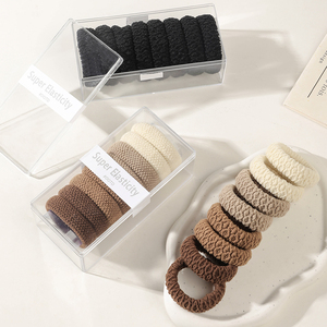 Fábrica 8 unids/set suave <span class=keywords><strong>Pony</strong></span> titulares elásticos diadema Pelo Rizado grueso goma grande para mujeres niñas lazos para el cabello de lujo Scrunchies - Product Image 3