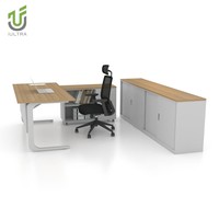 Iultra Table de bureau de direction en érable, table de bureau de PDG au design moderne et contemporain, ton de bois clair