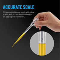 Pipette compte-gouttes manuelle en PE de 3 ml, utilisée pour le transfert d'huiles essentielles, les expériences scientifiques, les travaux manuels et les outils de maquillage