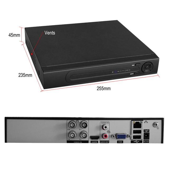 Anxinshi ADVR7304T-S 4CH 5MP H.265 CCTV DVR with Multi-Languages 8TB HDD Support 1 Year Warranty