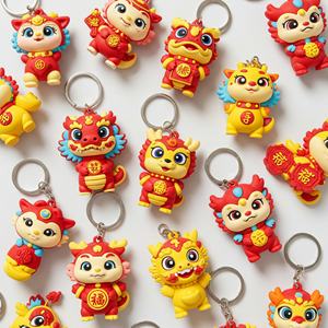 Nuevo Llavero Dragón, Colgante de Moda China, Muñeco Suave de PVC, Adorno para Mochila Escolar de Pareja, Pequeño Regalo - Product Image 3
