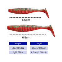 Leurre souple Bellance 5,5 cm à queue de pagaie et appât à queue en T 6,5 cm pour la pêche en bateau en eau salée – Fabricant
