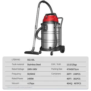 Промышленный пылесос с универсальным решением, большой, с фильтром Hepa, 50 л, ручной пылесос
