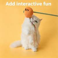 Baguette de jeu pour chat assortie avec plumes et pompon, jouet interactif pour chatons d'intérieur, bâton de jeu pour animaux de compagnie, cadeau promotionnel personnalisé avec logo pour chat