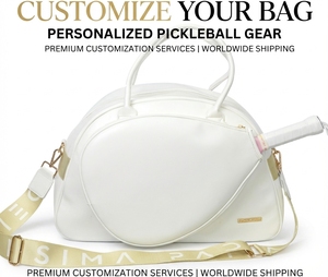 Bolsa de Pádel Personalizada HIBO para <span class=keywords><strong>Mujer</strong></span>, Color Crema, Microfibra PU - Product Image 1