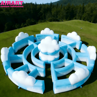 Labyrinthe gonflable nuage pour la décoration de grands parcs d'attractions, puzzle cube labyrinthe 3D personnalisé et château gonflable