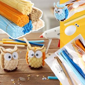 60-Piece <b>6</b>-Color Chenille Stems DIY Craft Kit for Kids Cute Owl <b>Series</b> Modern Educational Toy for Multi-Occasion Fun - Product Image 4