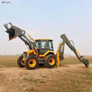 Yaweh brand Backhoe Loader Excavator Construction Machine with Telescopic Arm 4CX Excavator