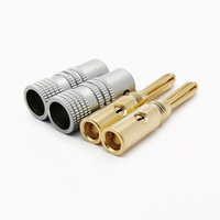 Connecteur de haut-parleur plaqué or 4 mm en cuivre, prise audio rouge et noire pour amplificateur HiFi et câble de cinéma maison