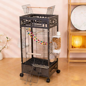 Jaula para Pájaros de Metal Clásica Moderna con Bandeja de Plástico - Aviario Interior Duradero y Seguro para Animales Pequeños, Tamaño Personalizable - Product Image 1