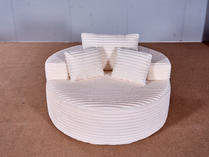 <span class=keywords><strong>Canapé</strong></span> modulaire rond, <span class=keywords><strong>canapé</strong></span> circulaire surdimensionné de 55 pouces, rembourré en velours côtelé, avec 3 coussins - Product Image 2