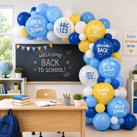Ballons en latex imprimés pour la rentrée scolaire, bleus et jaunes, ballons de bienvenue pour la première journée scolaire, décoration pour la salle de classe et les fêtes scolaires