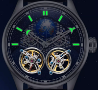 Montres mécaniques automatiques en acier étanches avec double tourbillon et calendrier, design d'usine et personnalisation par lots, pour marque privée
