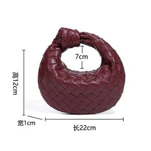 Mini Borsa a Mano Intrecciata <span class=keywords><strong>di</strong></span> <span class=keywords><strong>Lusso</strong></span> Personalizzata, Borsetta alla Moda Fatta a Mano <span class=keywords><strong>in</strong></span> <span class=keywords><strong>Pelle</strong></span> Vegana PU con Nodo, Borsa Mezzaluna Intessuta a Mano Estate 2025 - Product Image 6