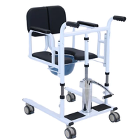 Chaise élévatrice hydraulique WCHT pour transfert de patients avec fonction toilettes et douche, capacité 300 kg, portable et pliable pour personnes âgées