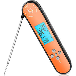 Digitale vleesthermometer met opvouwbare sonde IP66 waterdichte voedselthermometer met gesproken waarschuwing en aangepaste temperatuurinstelling - Product Image 1