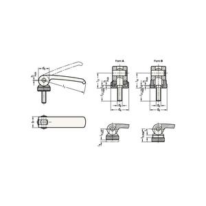 GANTER GRIFF Tendeur excentrique GN 927 d2 M 8 mm l1 82 mm l2 30 mm filetage extérieur, sans écrou de réglage - Product Image 3