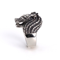 Bagues Vintage Gothiques Tête de Mort de Prédateur pour Hommes en Acier Inoxydable Robuste, Style Alien Biker Punk, Bagues de Déclaration Tendance