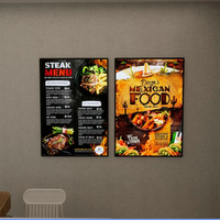 Boîte à lumière LED ultra-mince, affichage d'affiches éclairées, panneau de menu rétroéclairé pour entreprises et magasins - Panneau mural IP54 étanche