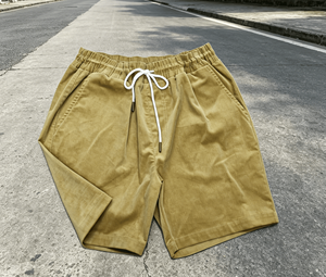 Shorts de sport en velours côtelé pour homme avec logo personnalisé, 100% coton, respirants, avec cordon de serrage, pour l'été - Product Image 2