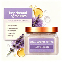 Gommage corporel au sucre de karité et à la lavande, gommage corporel au sel de mer, hydratant, exfoliant, aromathérapie, pour tous types de peau