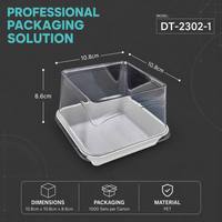 Boîte à gâteau en plastique transparent de qualité alimentaire, conteneur carré jetable en PET avec couvercle en dôme, idéal pour les gâteaux
