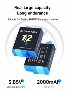 YEAH 2000 mAh Recargable <span class=keywords><strong>Go</strong></span> <span class=keywords><strong>Pro</strong></span> Action Sports Camera Batería para Gopro <span class=keywords><strong>Hero</strong></span> 12 11 <span class=keywords><strong>10</strong></span> 9 Negro - Product Image 2
