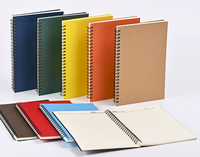Cahier de notes personnalisé à reliure spirale monochrome simple à couverture rigide et à reliure en spirale Cahier 3D personnalisé à reliure métallique Vente en gros