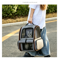 Sac à dos portable et extensible pour chat, pliable et respirant, sac de transport pour animaux de compagnie, sac à bandoulière pour voyages en plein air, pour petits chats et chiens