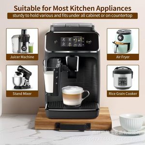 Bamboo <b>Coffee</b> Machine Tray Desktop Sliding Base Wooden <b>Portable</b> Drip <b>Coffee</b> <b>Maker</b> Air Fryer Stand 13.58in x 24.21in - Product Image 5