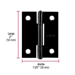 Master con unità 200 cerniera rettangolare 2 'nero, HERMEX - Product Image 3