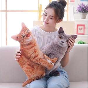 カスタマイズされた猫シミュレーションぬいぐるみアニメぬいぐるみかわいい綿猫ぬいぐるみ柔らかくて暖かいPP充填ギフトMOQストック - Product Image 3