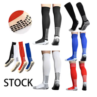 Chaussettes de sport pour hommes à compression, hauteur genou, en stock, mode, adhérence athlétique, antidérapantes, chaussettes de football sportives