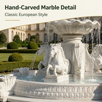 MILY Klassieke Witte Marmeren Paardenfontein voor Buiten, Patio & Villa Tuinlandschapsdecoratie