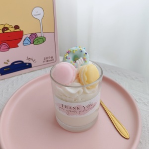 Livraison rapide personnalisé créatif bricolage cire de soja simulé mignon cône de crème glacée Dessert bougie avec verre pour cadeau de décoration - Product Image 4